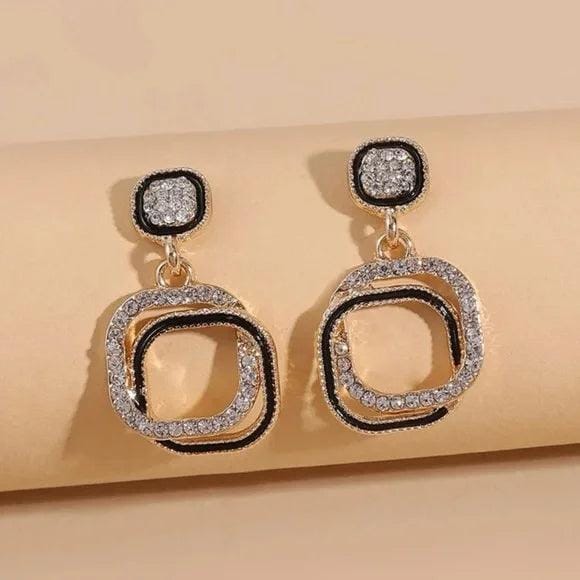 Regal Radiance Geometric Drop Earrings – Mehnam Luxe Edition