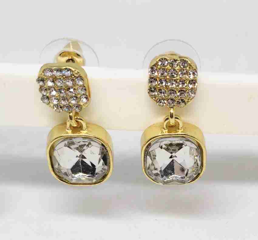 Crystal Luxe Cushion Stud Earrings – Mehnam Signature Shine