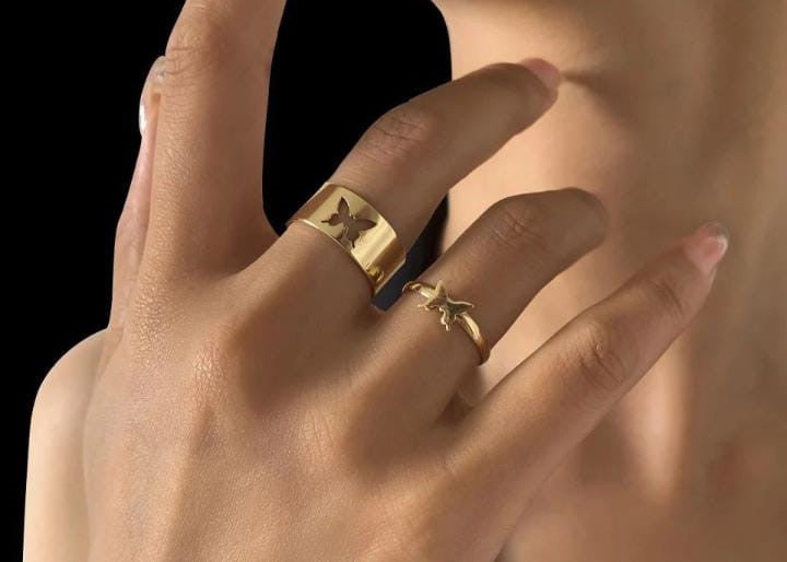 Gold Plated Casual Ring For Women , Premium Rings For Everyday Use (Free Jewellery Protection Box)