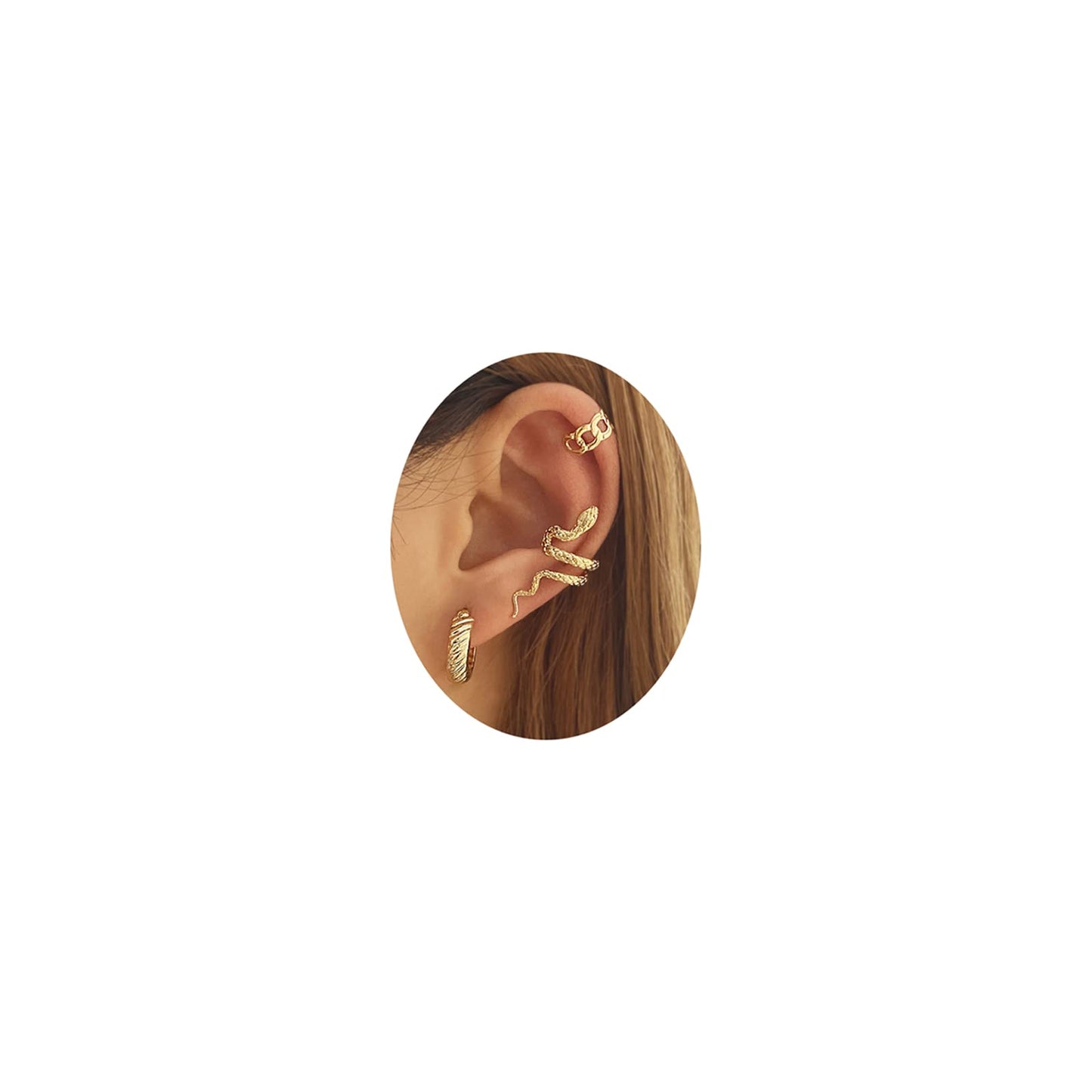 Serpent Charm Gold Ear Cuff – Mehnam Luxe Edition