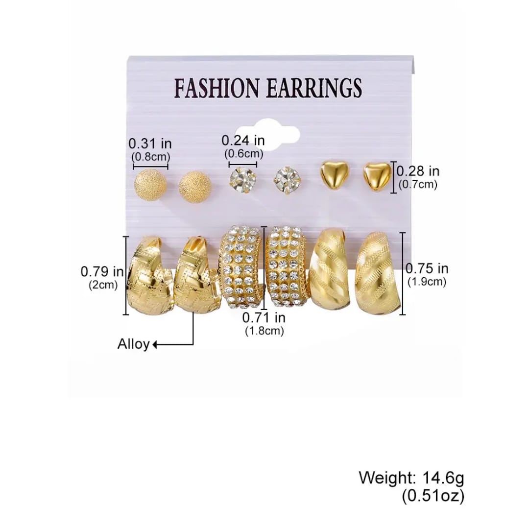 Regal Radiance 6 set of  Earrings – Mehnam Luxe Edition