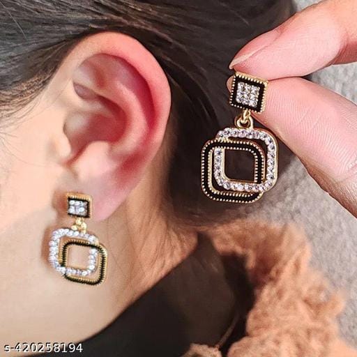 Regal Radiance Geometric Drop Earrings – Mehnam Luxe Edition
